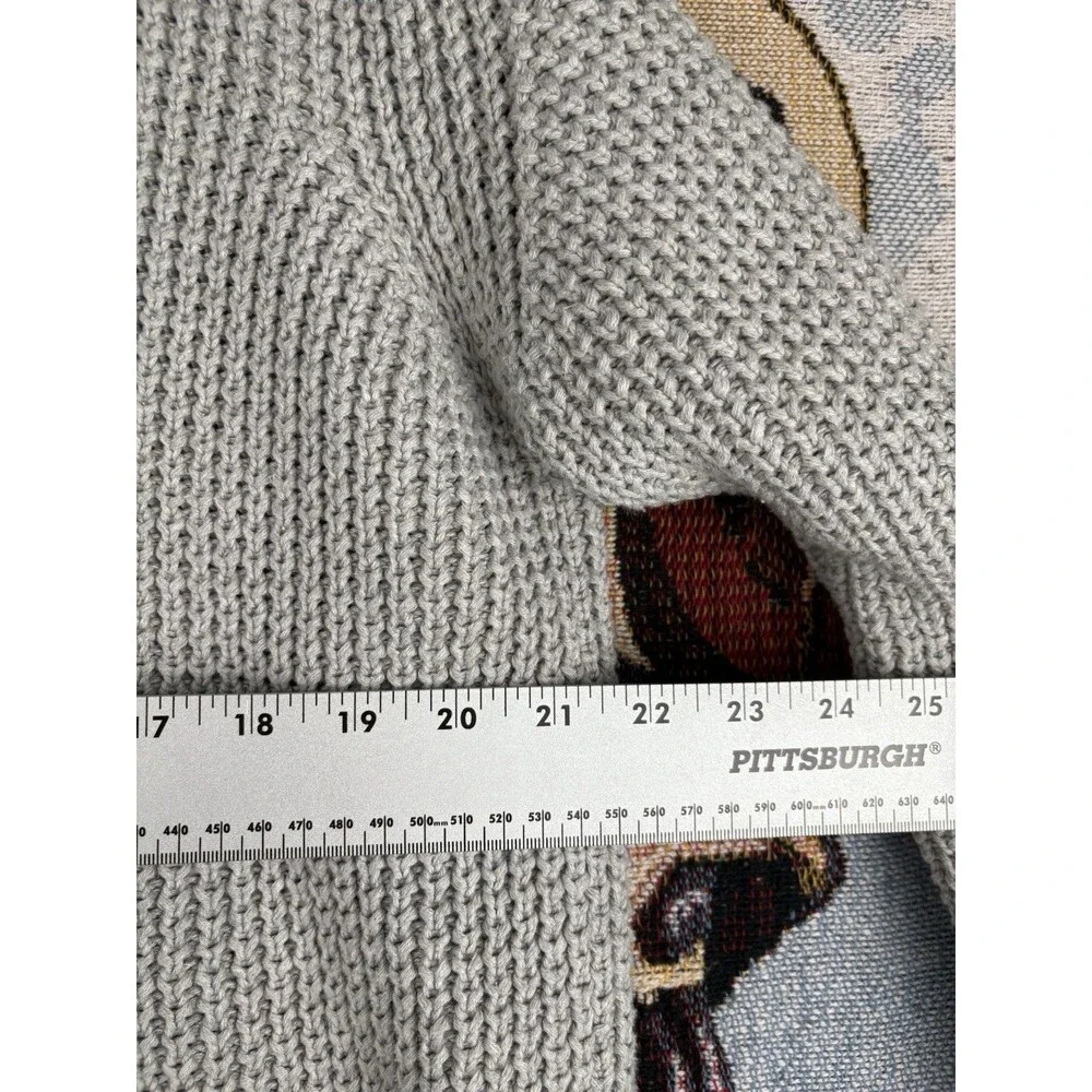 Holebrook Sweden Cotton Chunky Sweater Mens Lg Coastal Nautical Cozy Fish Waffle